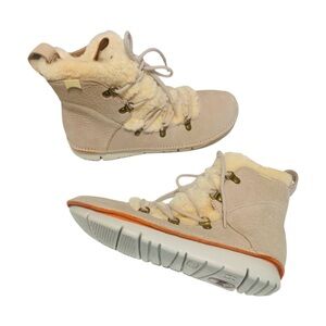 Camper Oruga Suede Nubuck Booties Butter Grace Beige Lightweight US 8.5 EU 39